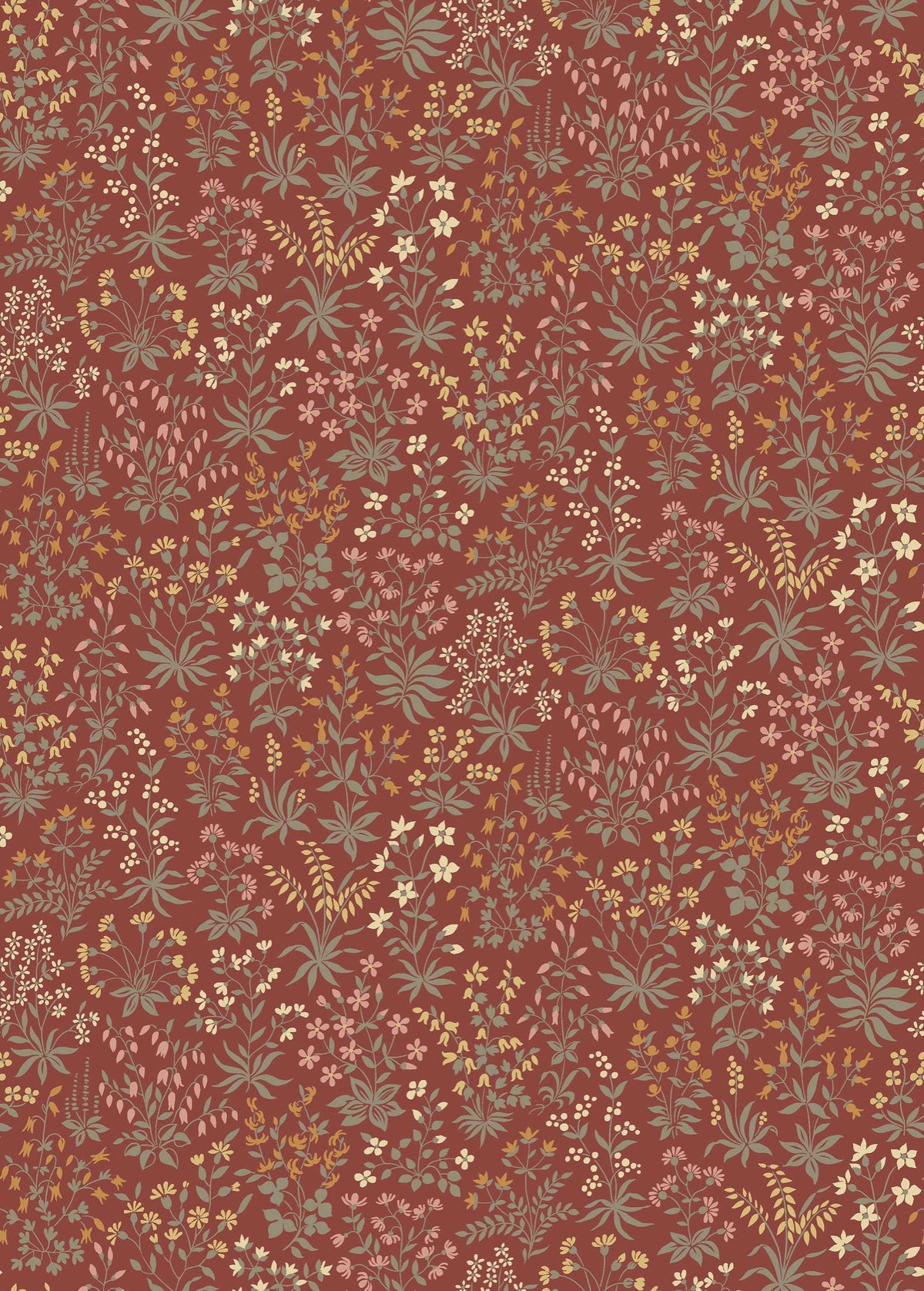 9162 Vildflora Rich Red Flowers Wallpaper by Boråstapeter - Flat