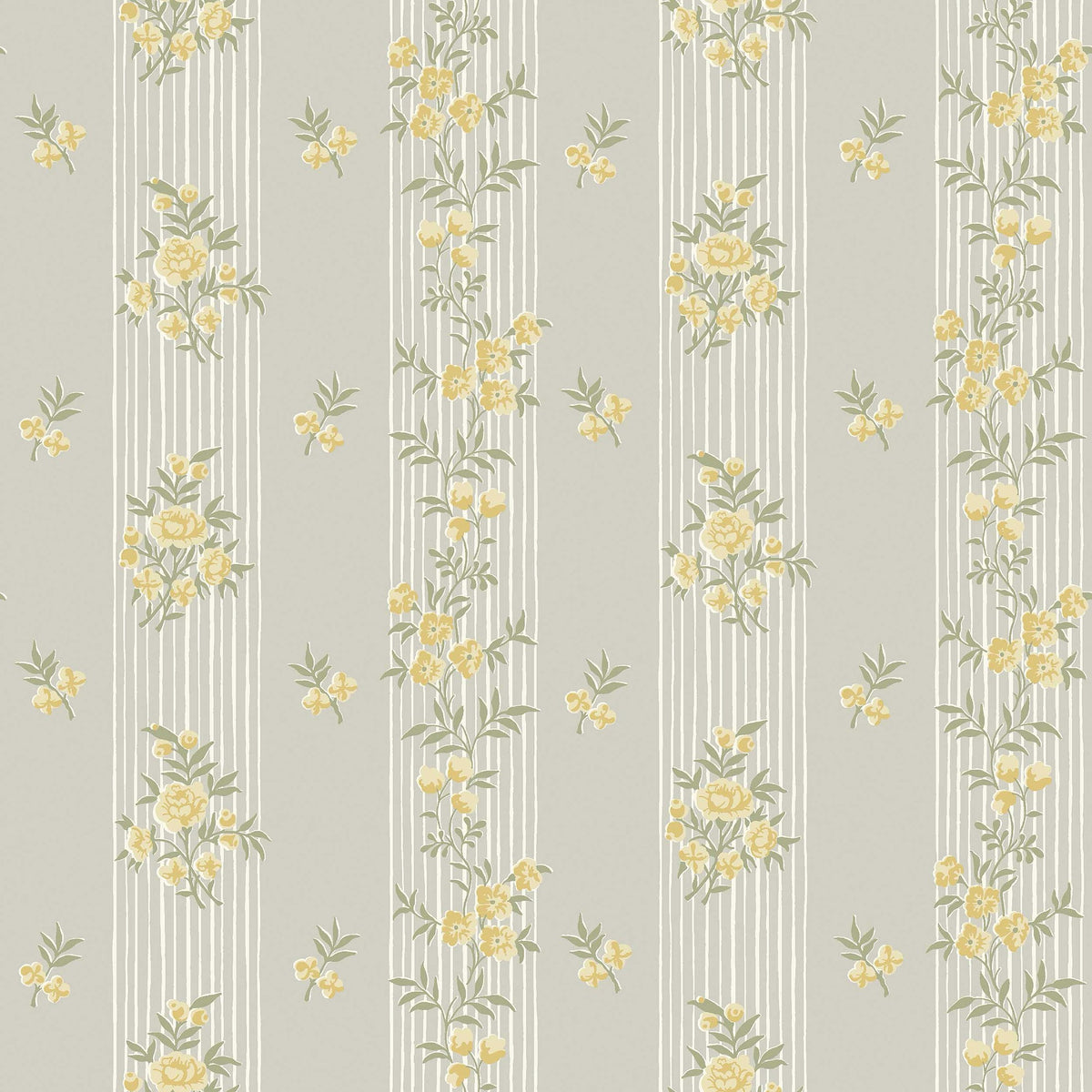 9163 Hufvudsta Gård Warm Grey Flowers Wallpaper by Boråstapeter - Flat