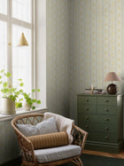 9163 Hufvudsta Gård Warm Grey Flowers Wallpaper by Boråstapeter - Roomshot