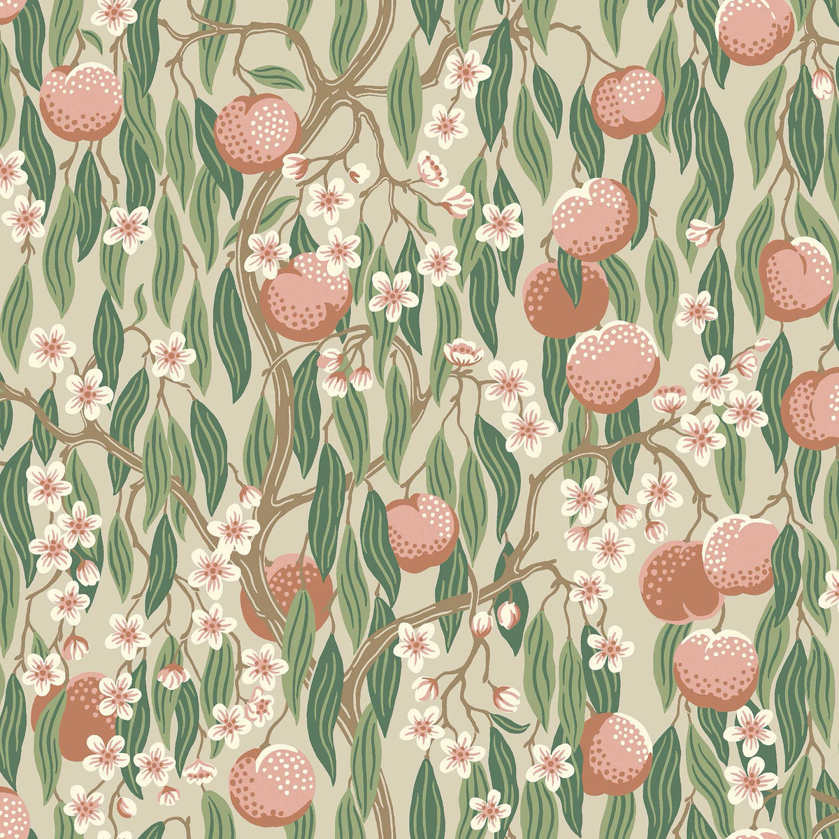 9168 Persikoträd Apricot Flowers Wallpaper by Boråstapeter - Flat