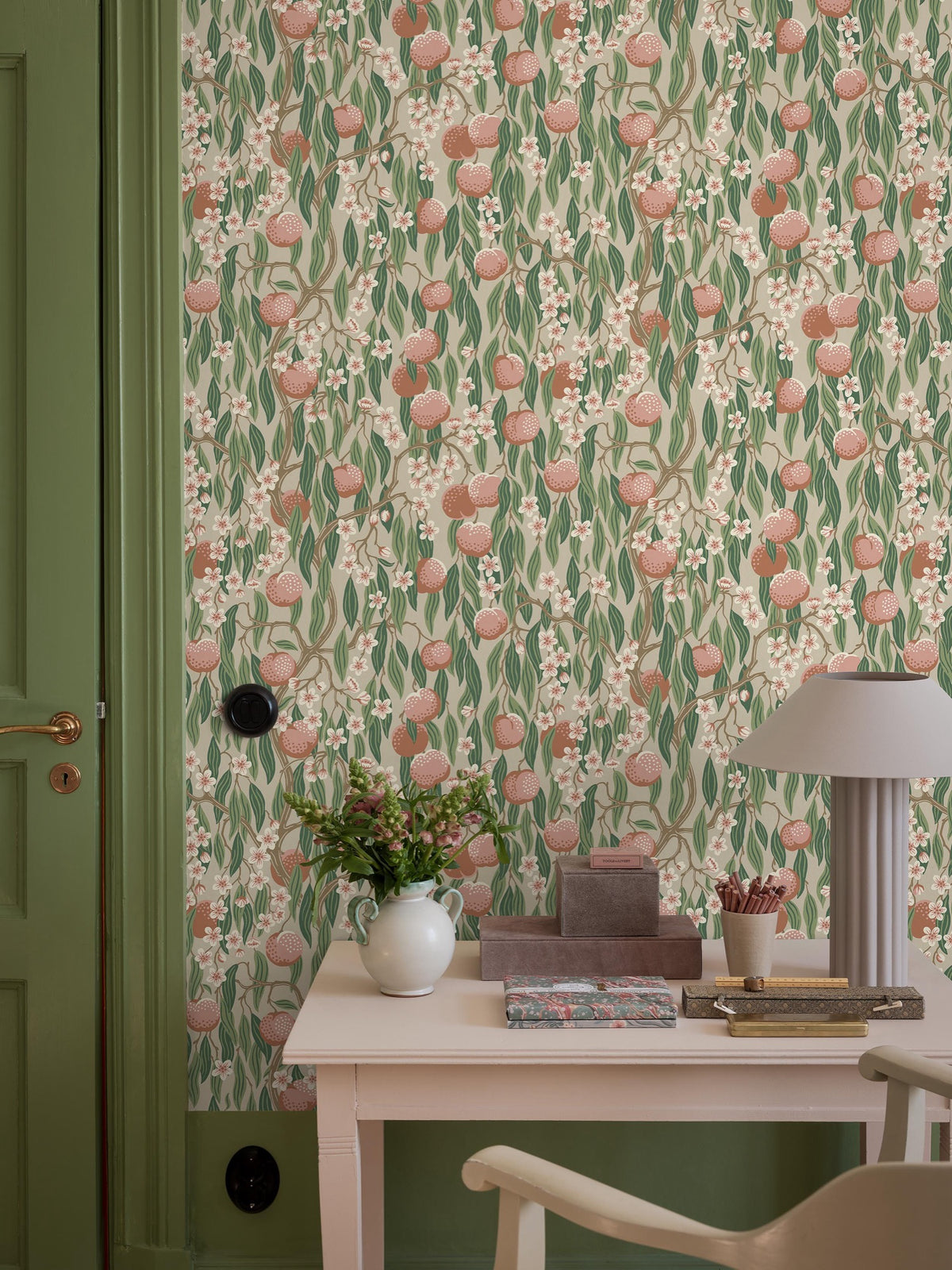 9168 Persikoträd Apricot Flowers Wallpaper by Boråstapeter - Roomshot
