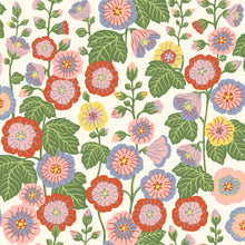 9171 Happy Hollyhocks Red Pink Flowers Wallpaper by Boråstapeter - Flat