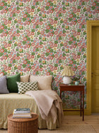 9171 Happy Hollyhocks Red Pink Flowers Wallpaper by Boråstapeter - Roomshot