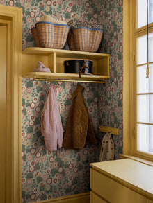 9172 Happy Hollyhocks Green Red Flowers Wallpaper by Boråstapeter - Roomshot