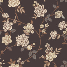 9176 Peony Garden Brown Black Flowers Wallpaper by Boråstapeter - Flat