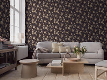9176 Peony Garden Brown Black Flowers Wallpaper by Boråstapeter - Roomshot