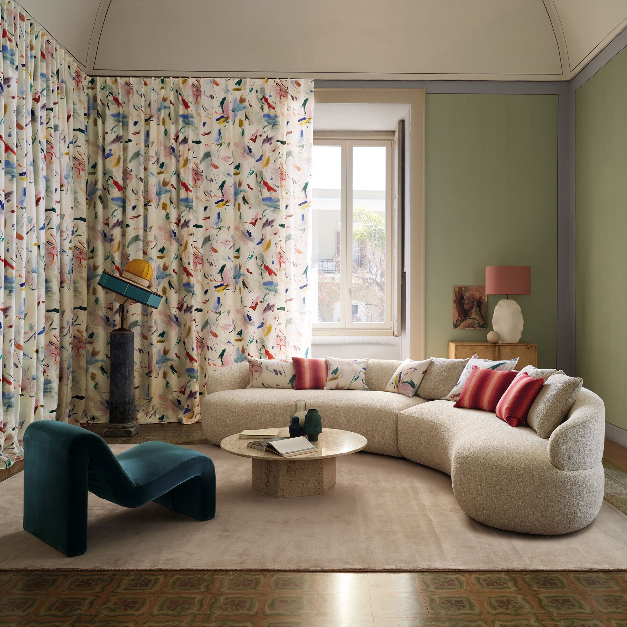 9177/08 Myriis Teal Istoria Weaves Fabric by Black Edition