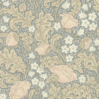 9177 Blomdansen Grey Blue Flowers Wallpaper by Boråstapeter - Flat