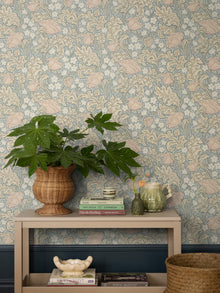 9177 Blomdansen Grey Blue Flowers Wallpaper by Boråstapeter - Roomshot
