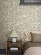 9177 Blomdansen Grey Blue Flowers Wallpaper by Boråstapeter - Roomshot