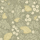 9178 Blomdansen Olive Green Flowers Wallpaper by Boråstapeter - Flat