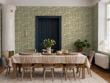 9178 Blomdansen Olive Green Flowers Wallpaper by Boråstapeter - Roomshot