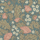 9179 Blomdansen Pink Blue Flowers Wallpaper by Boråstapeter - Flat
