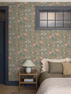 9179 Blomdansen Pink Blue Flowers Wallpaper by Boråstapeter - Roomshot
