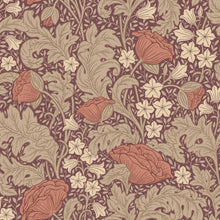 9180 Blomdansen Burgundy Flowers Wallpaper by Boråstapeter - Flat