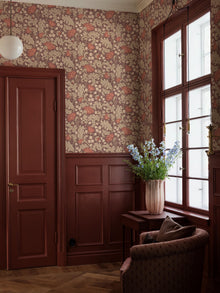 9180 Blomdansen Burgundy Flowers Wallpaper by Boråstapeter - Roomshot
