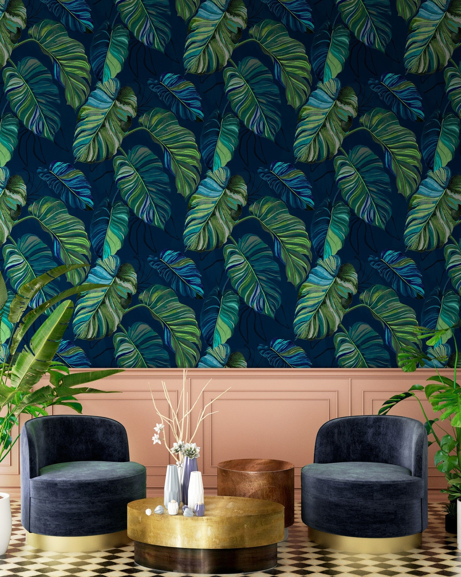 9200004 Carioca Navy Wander Wallpaper by Coordonné