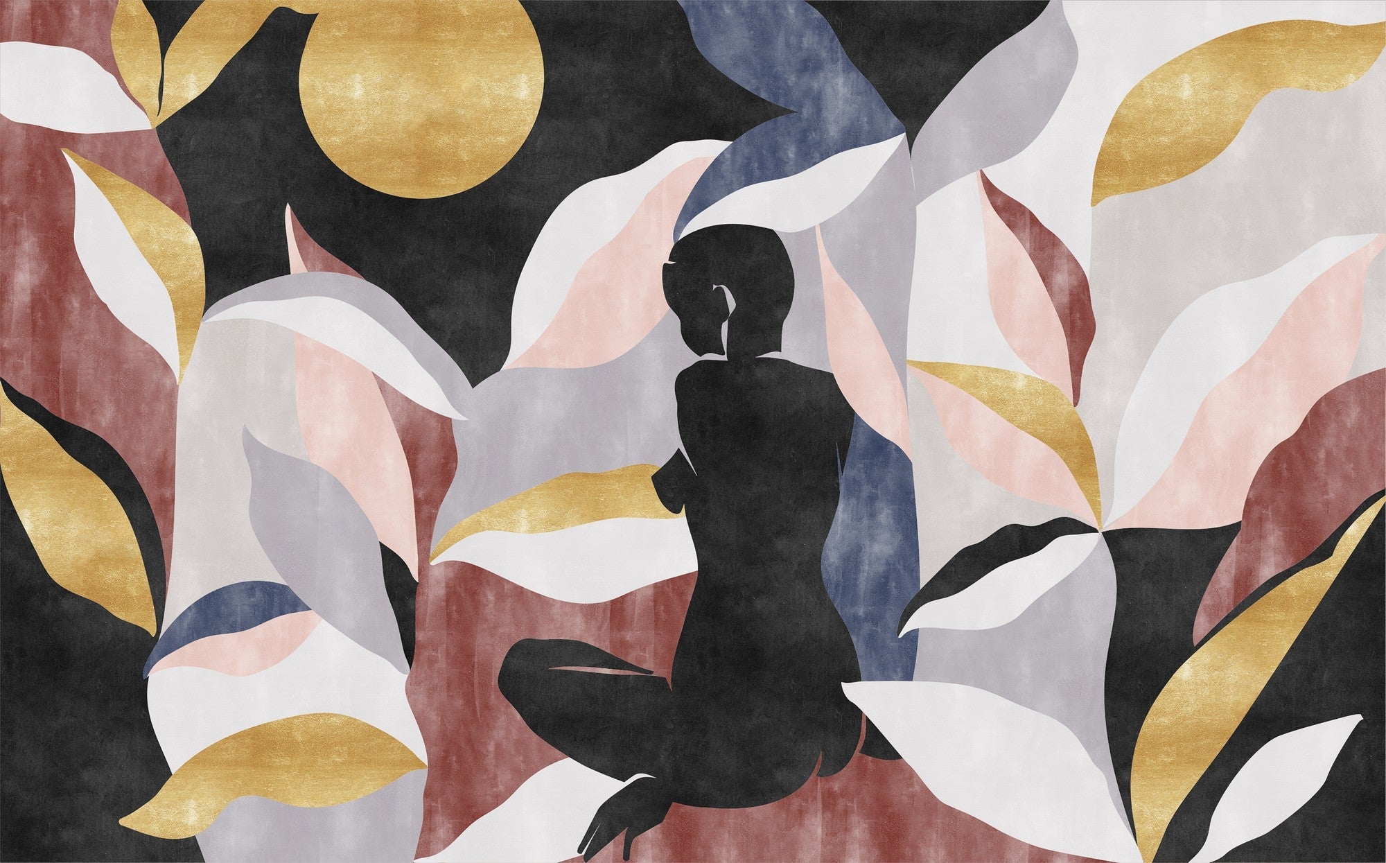 9200030 Bahir Dar Gold Wander Mural by Coordonné