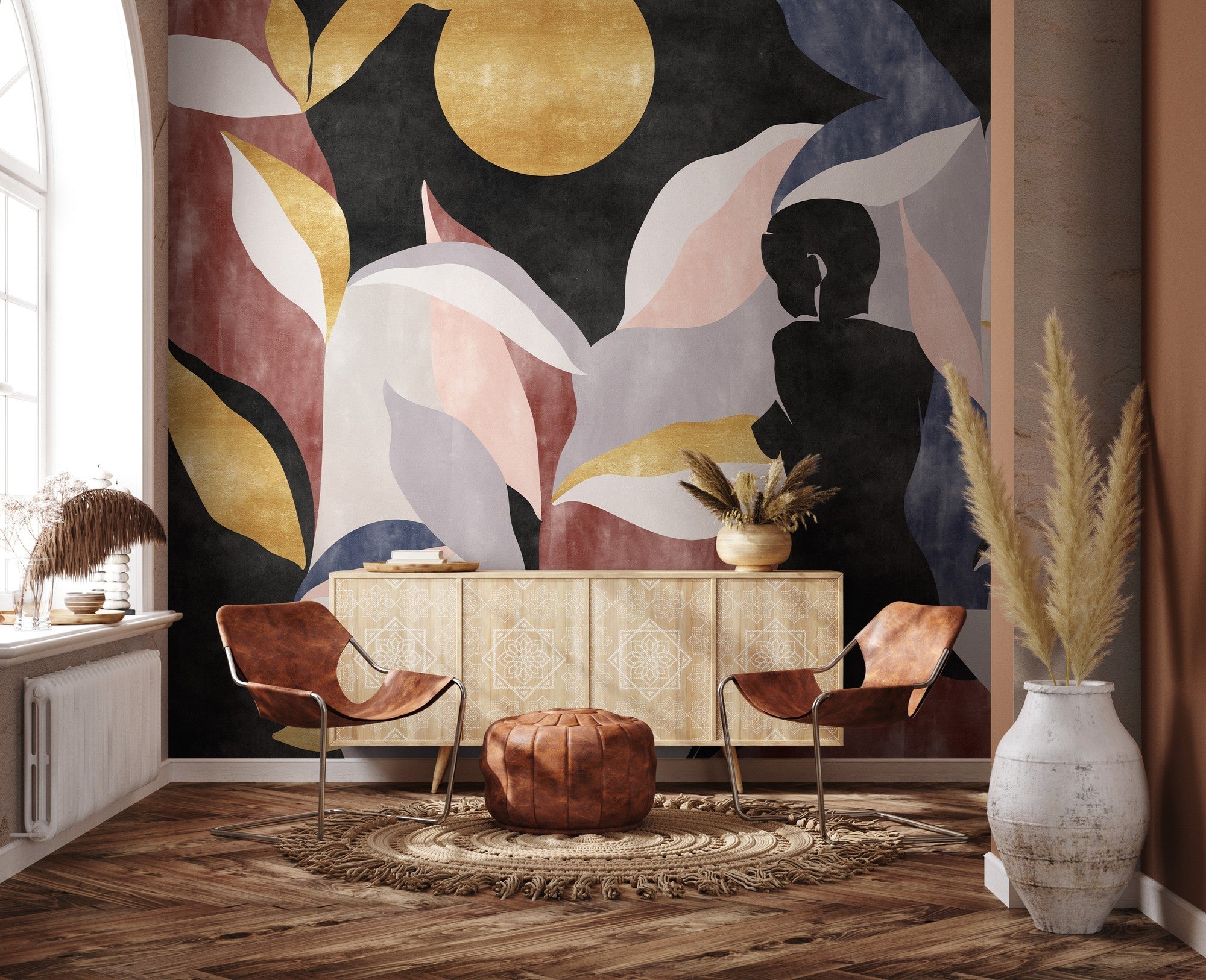 9200030 Bahir Dar Gold Wander Mural by Coordonné