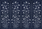 9200042 Daffodil Navy Wander Mural by Coordonné