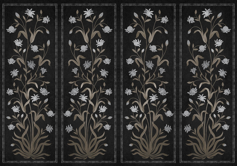 9200043 Daffodil Black Wander Mural by Coordonné
