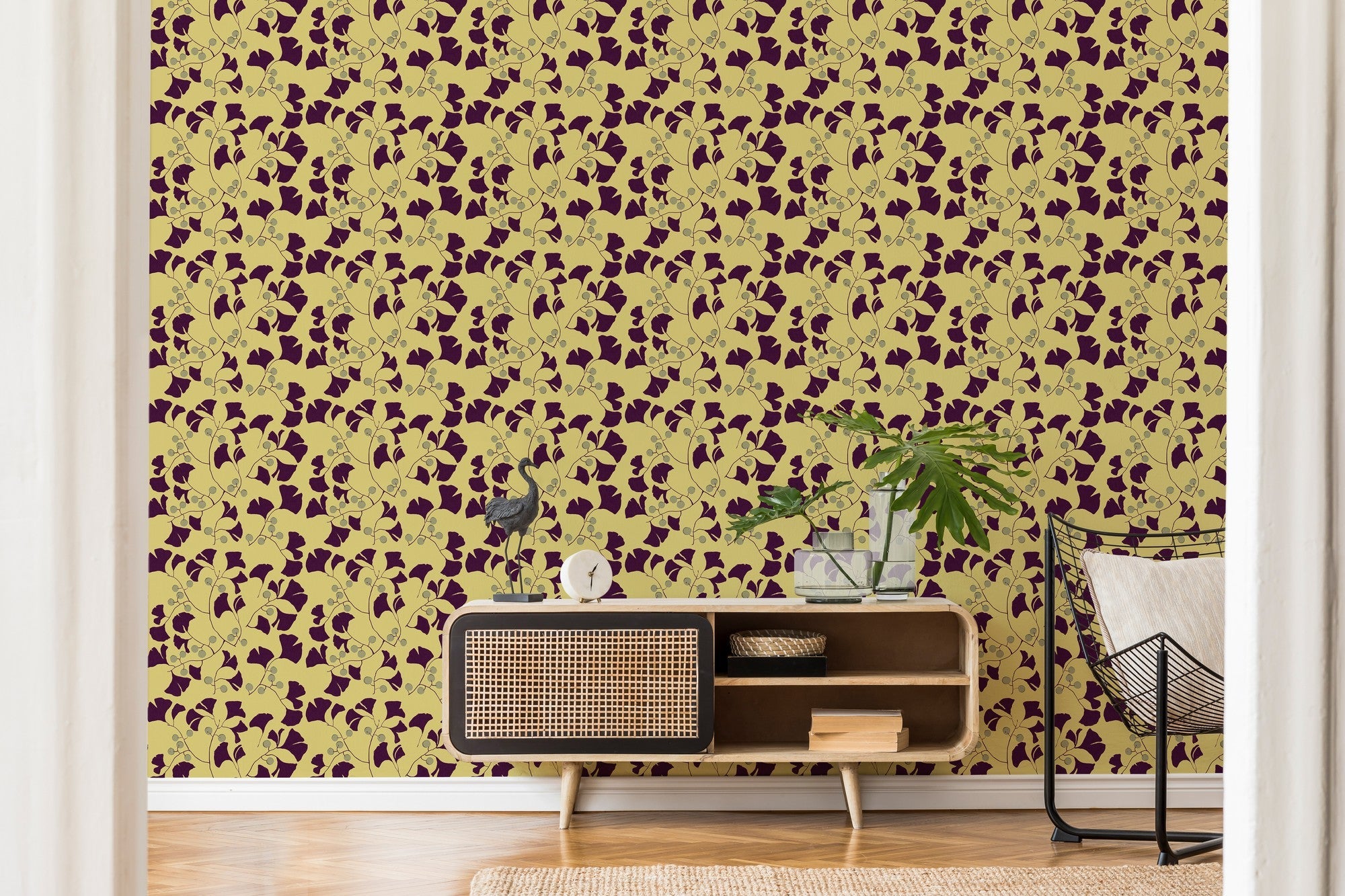 9200051 Furoshiki Mustard Wander Wallpaper by Coordonné