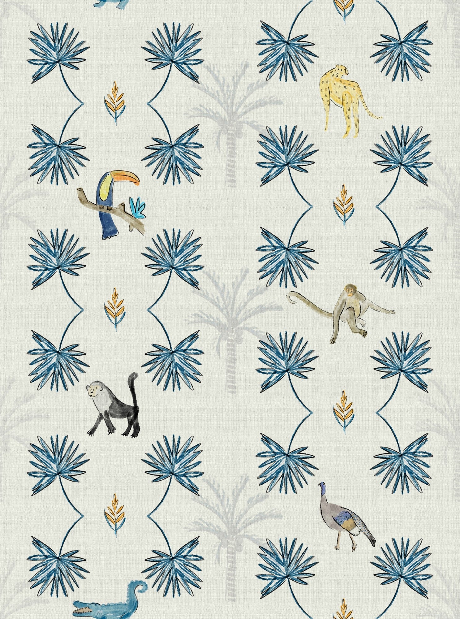 9200071 Monteverde Blue Wander Wallpaper by Coordonné