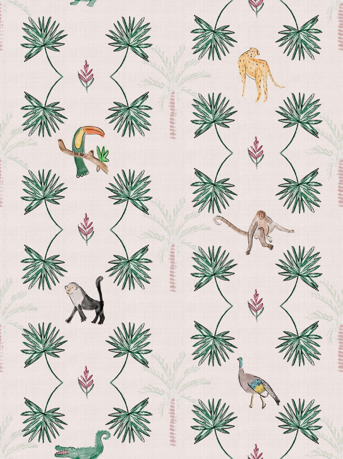 Monteverde Pink Wander Wallpaper by Coordonné