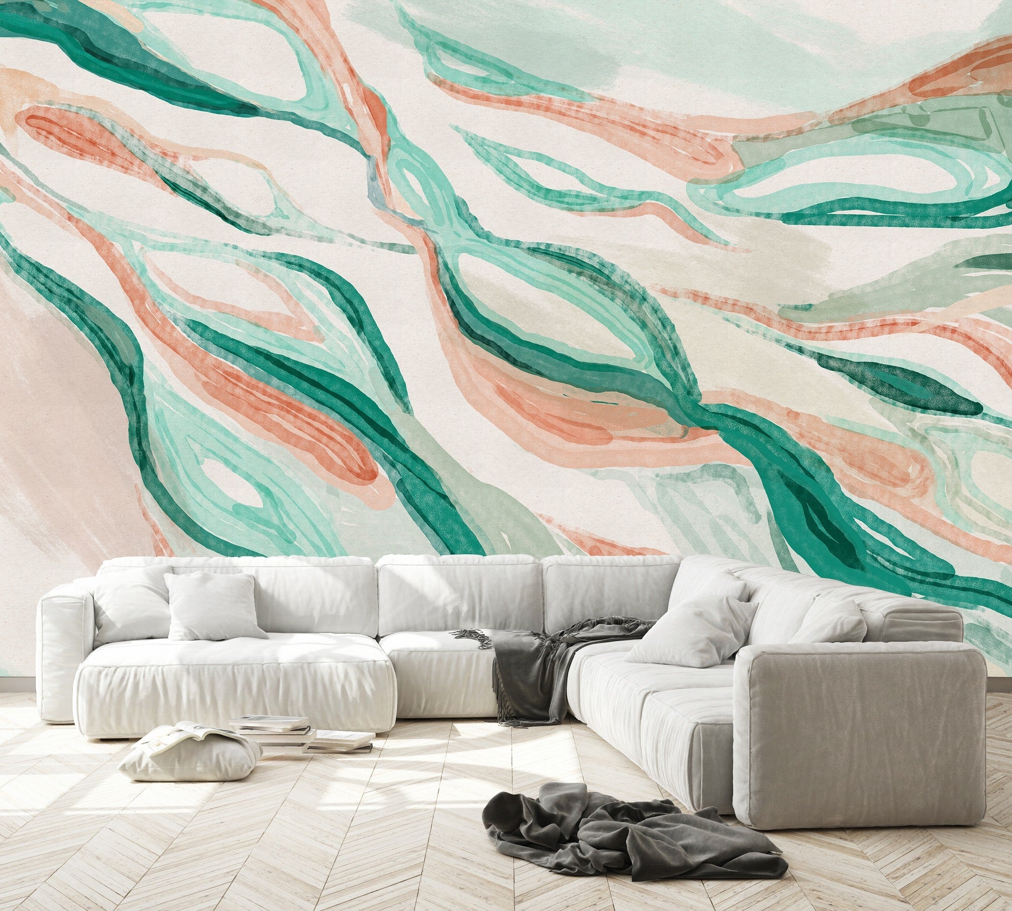 9200200 Hygge Emerald Wander Mural by Coordonné