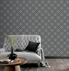 921401 Calico Trellis Gunmetal Wallpaper By Arthouse