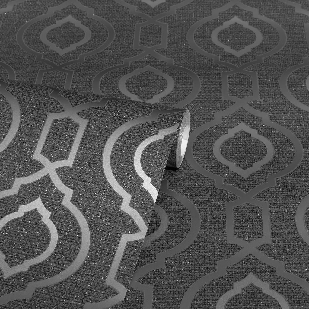 921401 Calico Trellis Gunmetal Wallpaper By Arthouse