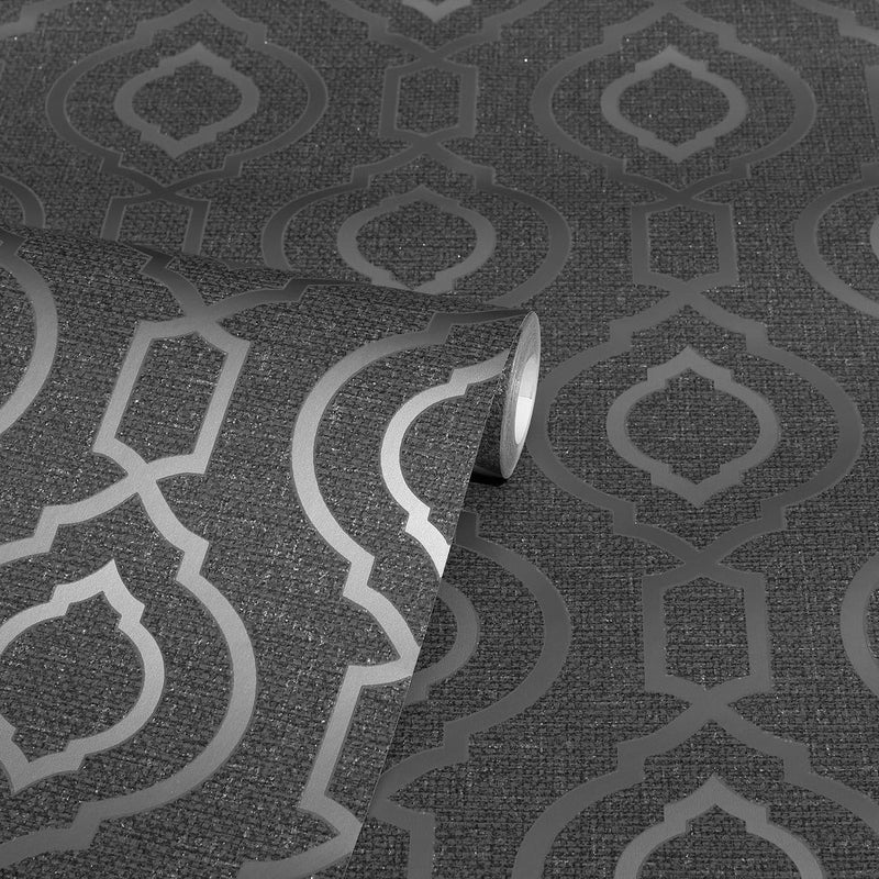 921401 Calico Trellis Gunmetal Wallpaper By Arthouse