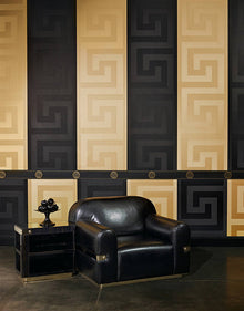 93523-4 Versace 3 Black Greek Key Wallpaper By A S Creation