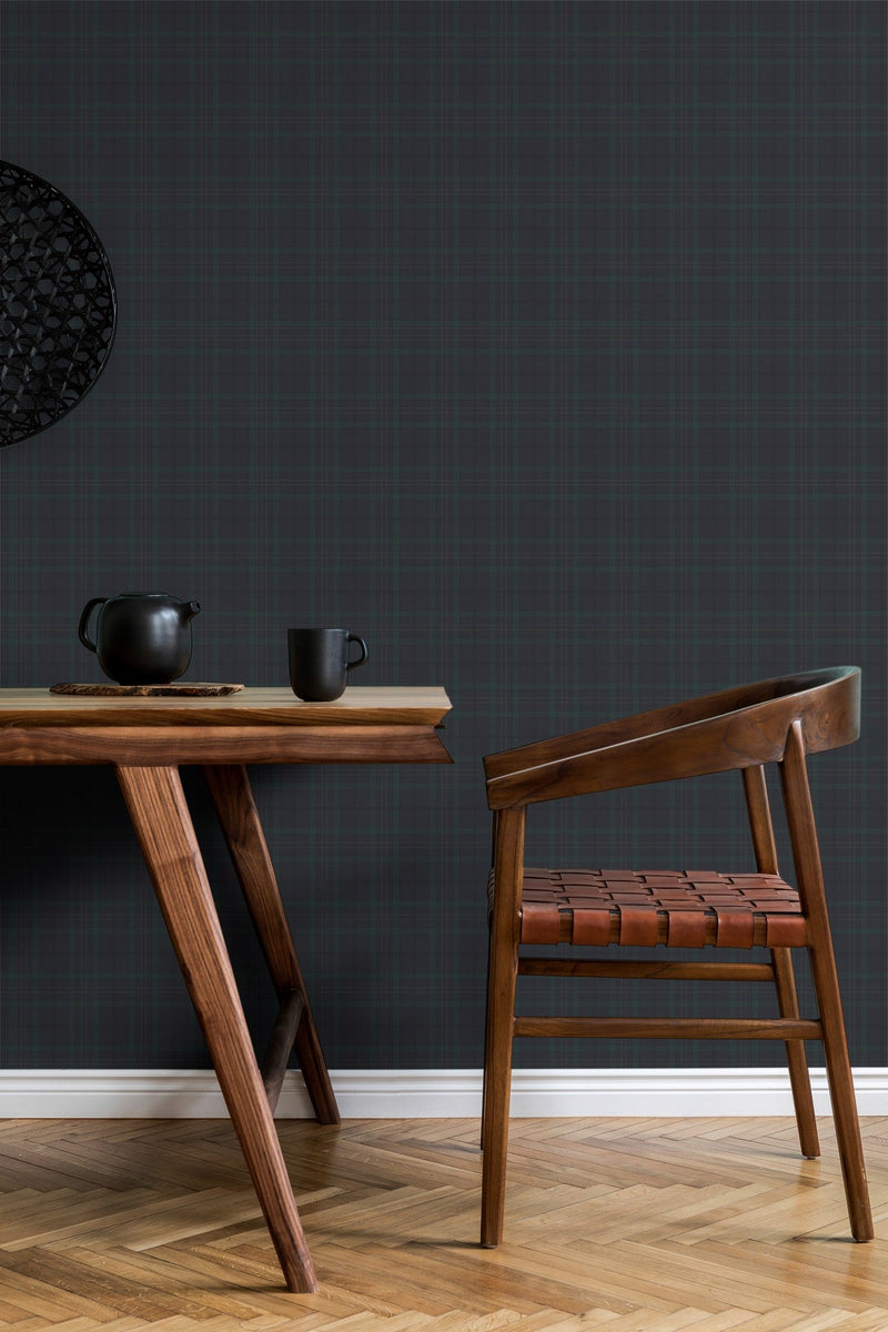 9400101 Check Navy Tartan Wallpaper by Coordonné
