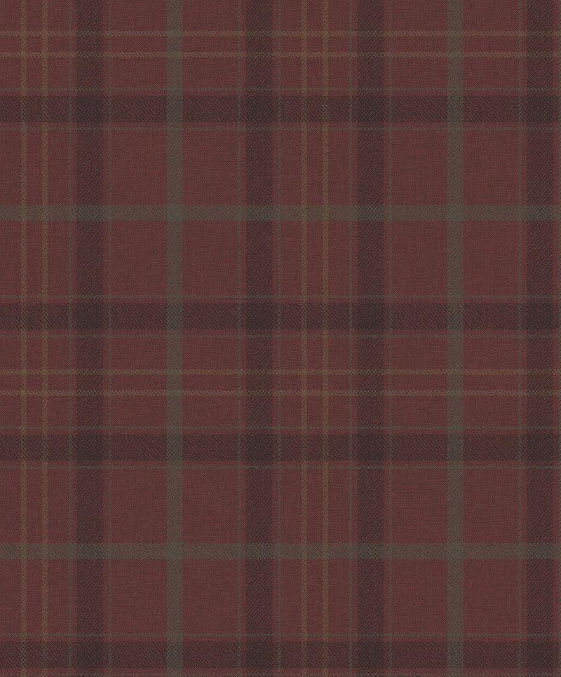 9400105 Check Burgundy Tartan Wallpaper by Coordonné