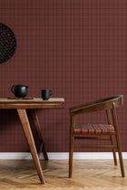 9400105 Check Burgundy Tartan Wallpaper by Coordonné