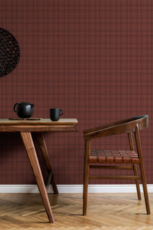 9400105 Check Burgundy Tartan Wallpaper by Coordonné