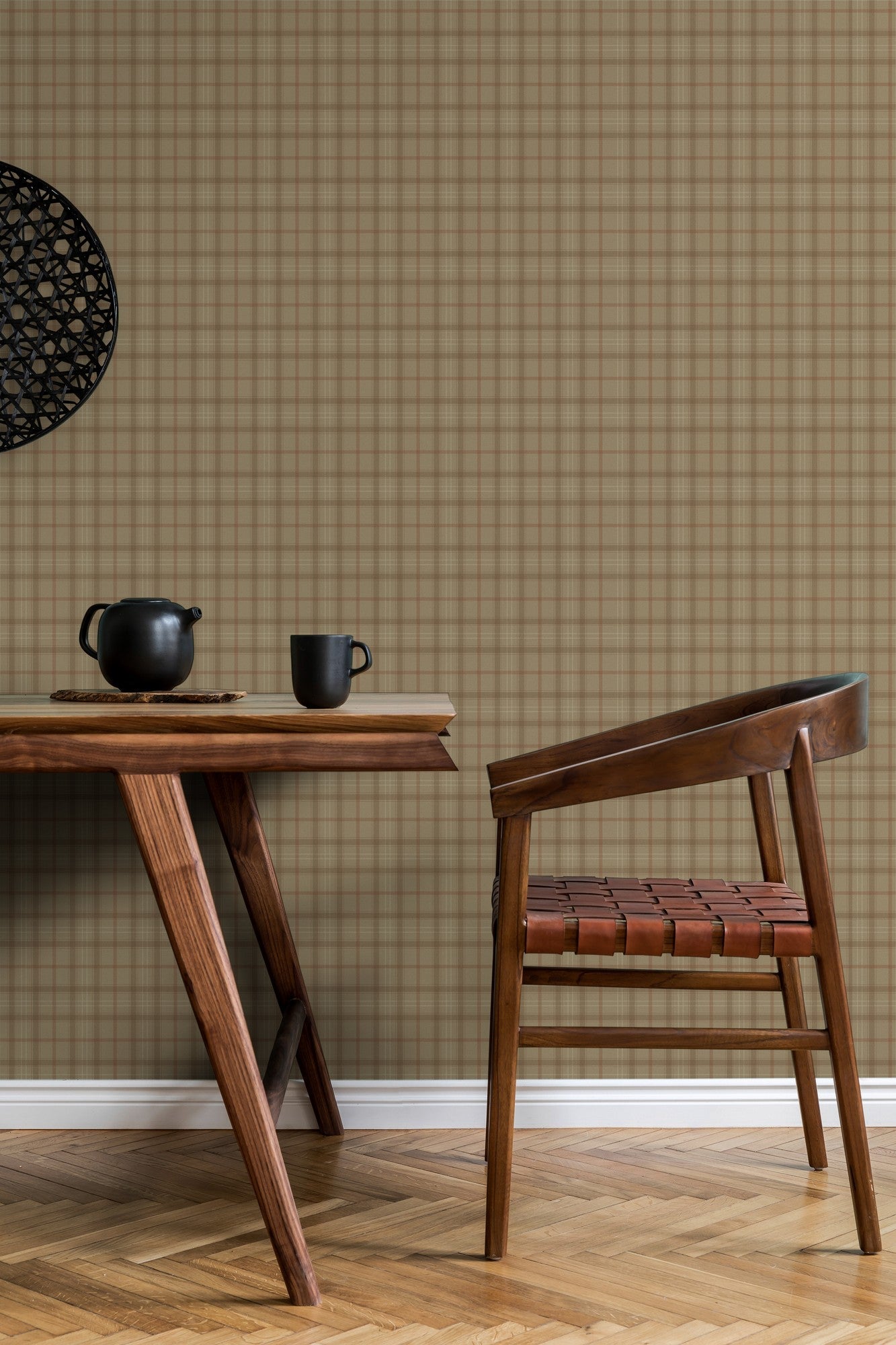 9400106 Check Brown Tartan Wallpaper by Coordonné