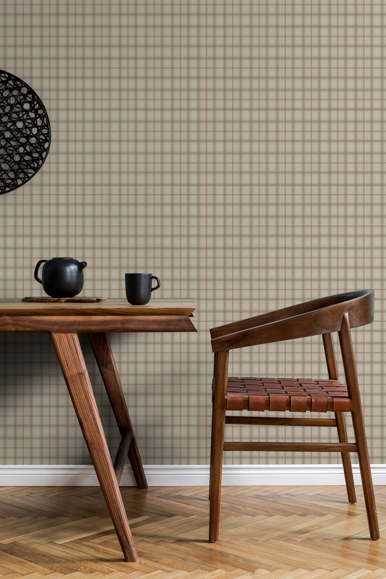 9400108 Check Stone Tartan Wallpaper by Coordonné
