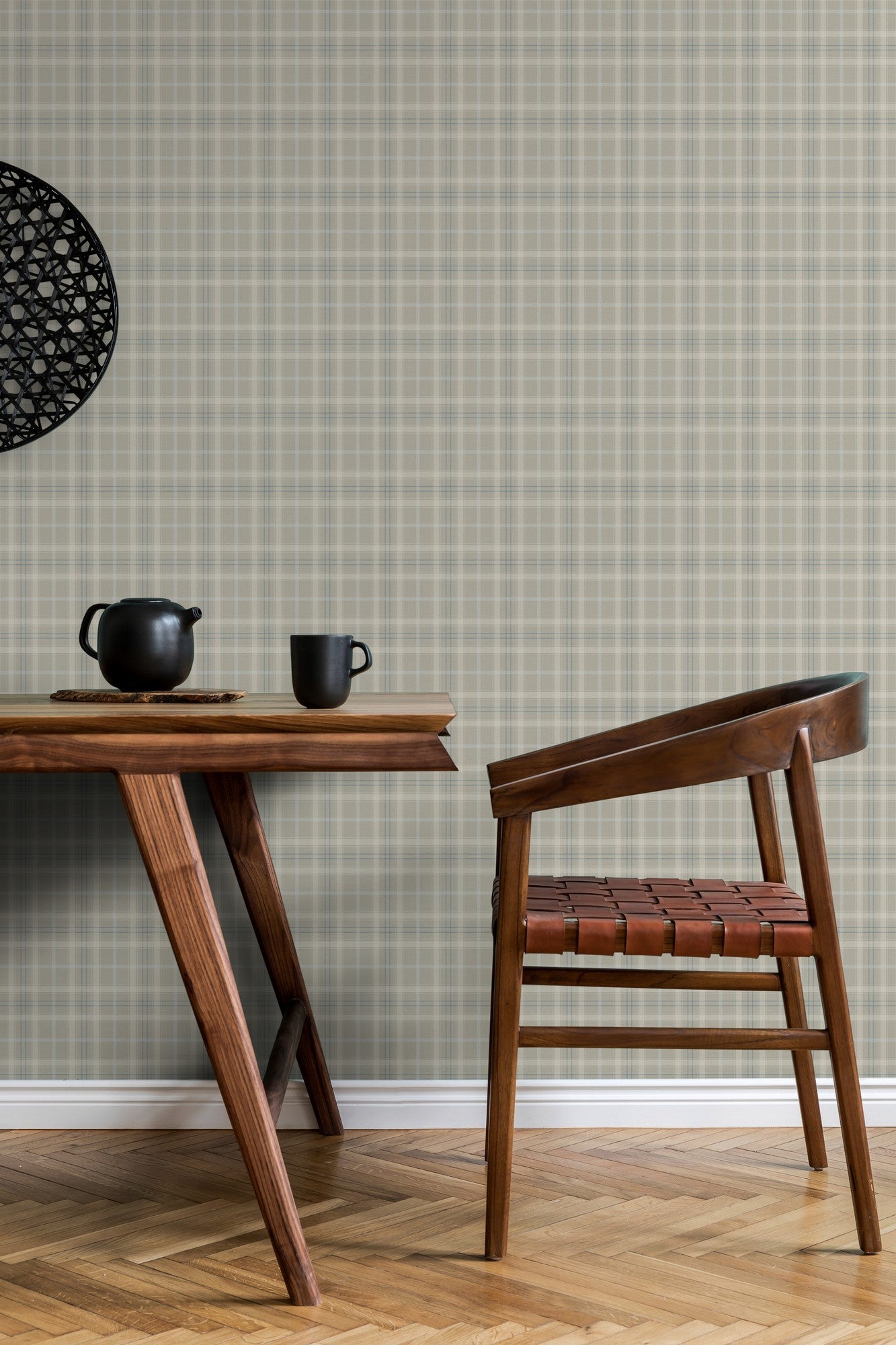 9400109 Check Pearl Tartan Wallpaper by Coordonné