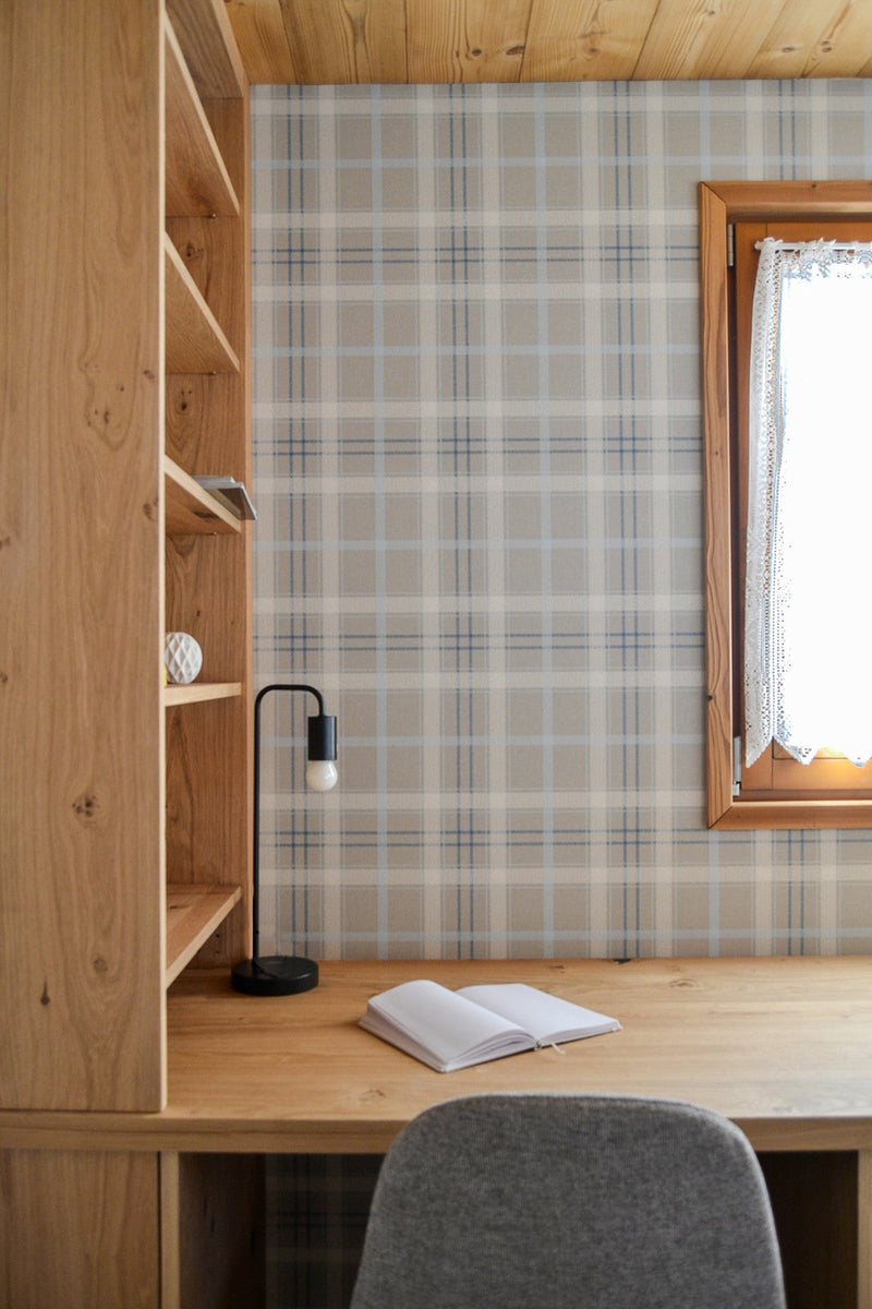 9400109 Check Pearl Tartan Wallpaper by Coordonné