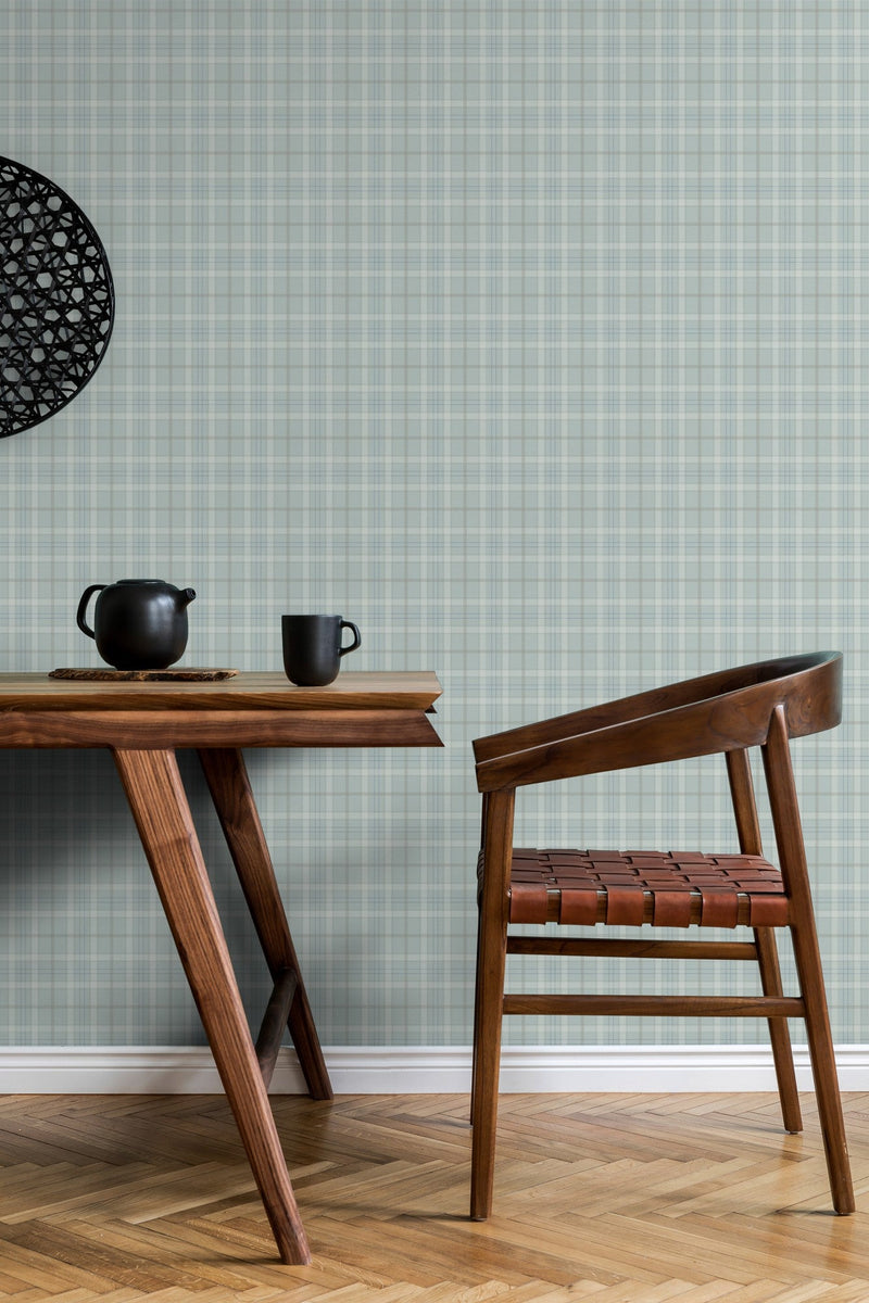 9400111 Check Sky Tartan Wallpaper by Coordonné