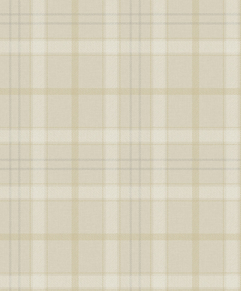 9400112 Check Ivory Tartan Wallpaper by Coordonné
