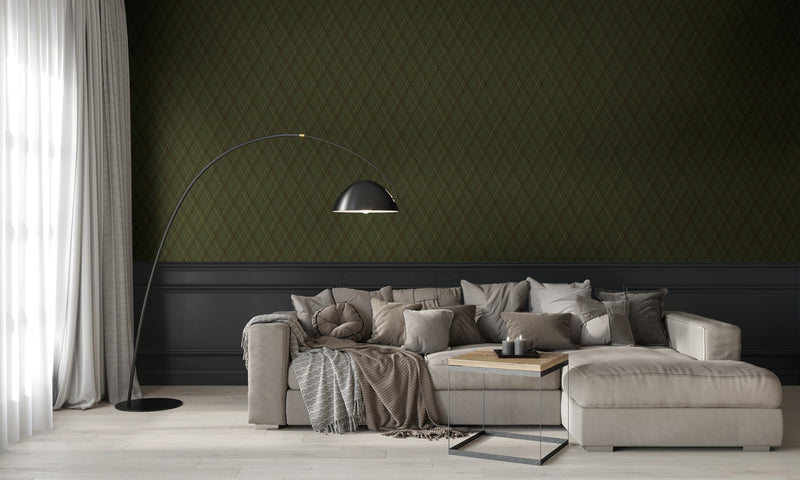 9400301 Necktie Khaki Tartan Wallpaper by Coordonné