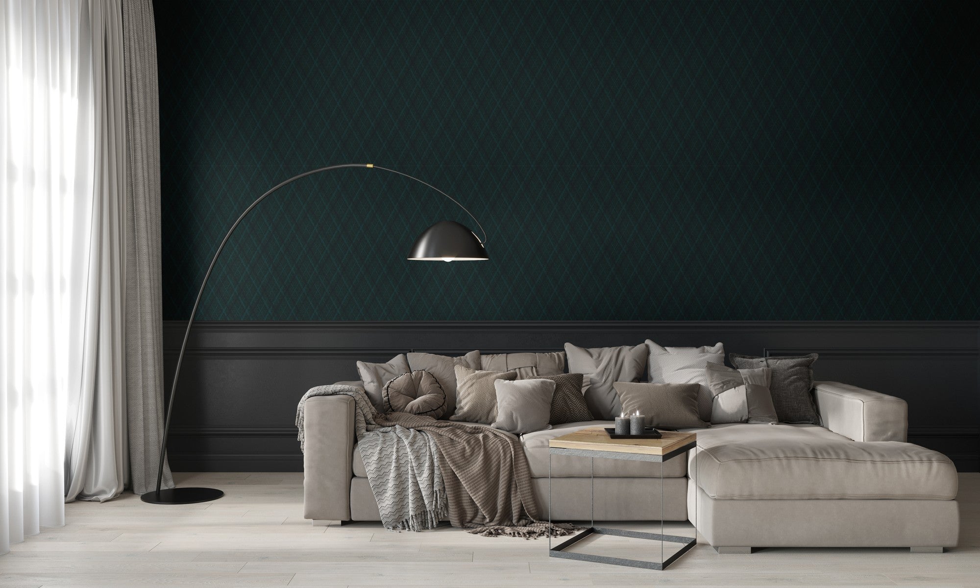 9400306 Necktie Acqua Tartan Wallpaper by Coordonné
