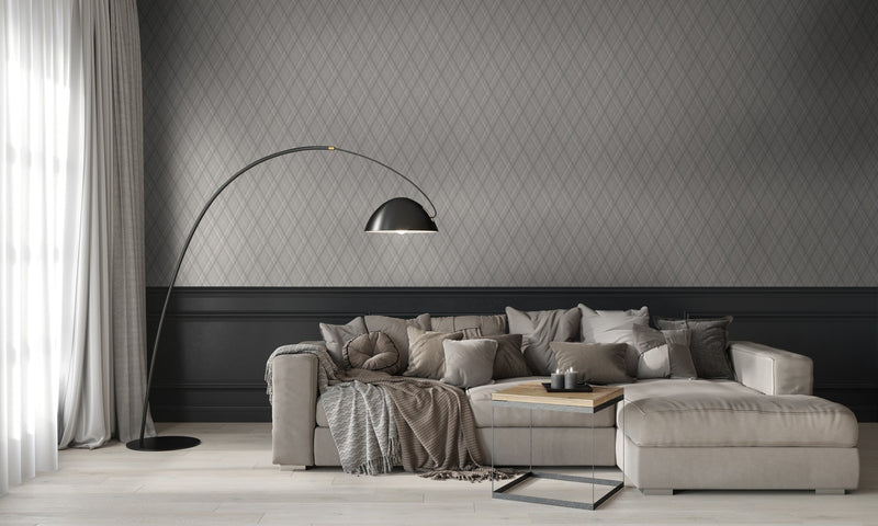9400309 Necktie Grey Tartan Wallpaper by Coordonné