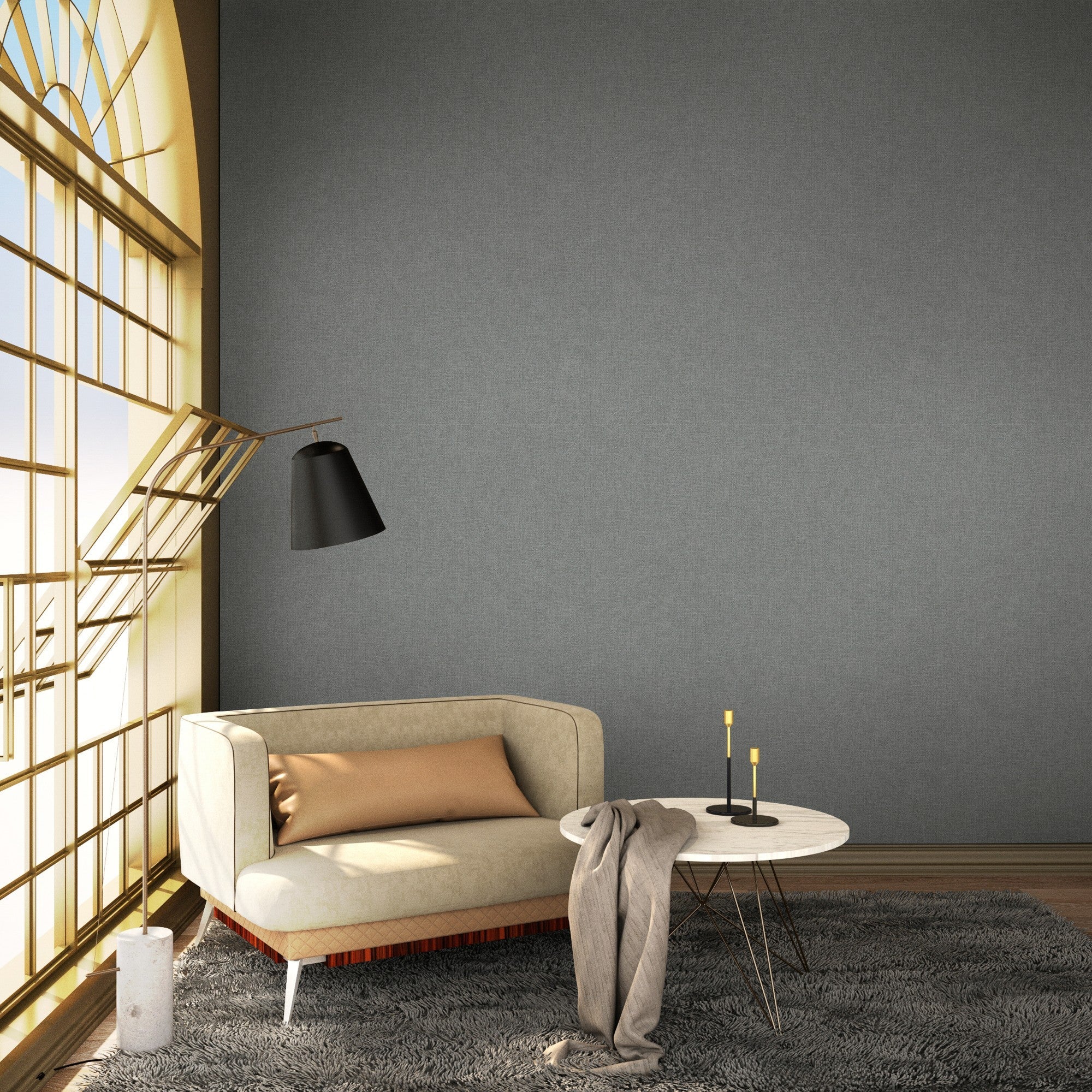 9400447 Blended Dark Aluminium Tartan Wallpaper by Coordonné