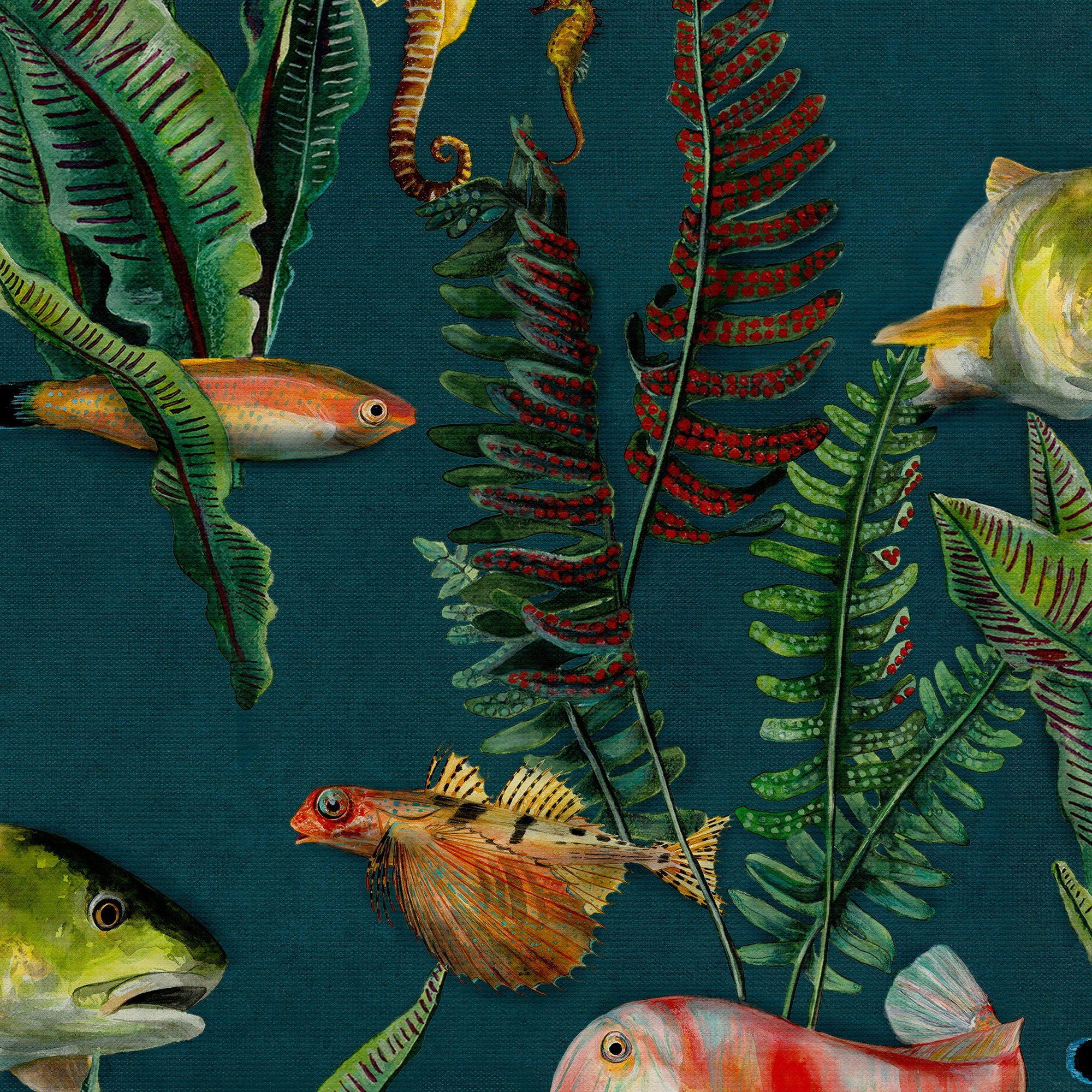 Bank of Fish Lagoon Naturae Wallpaper by Coordonné