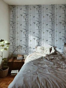 Birch Trees Grey Naturae Wallpaper by Coordonné