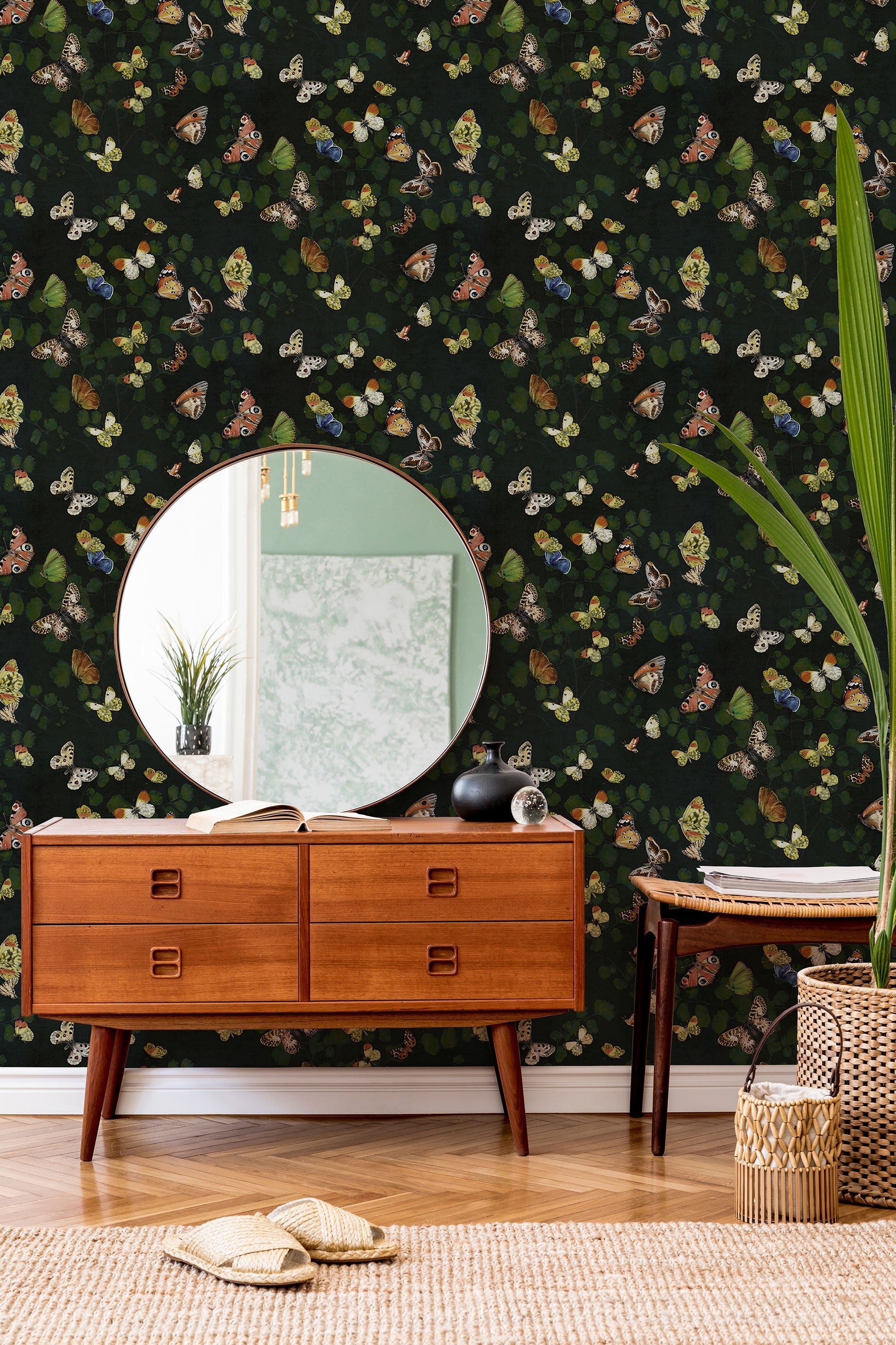 Magic butterflies Night Naturae Wallpaper by Coordonné